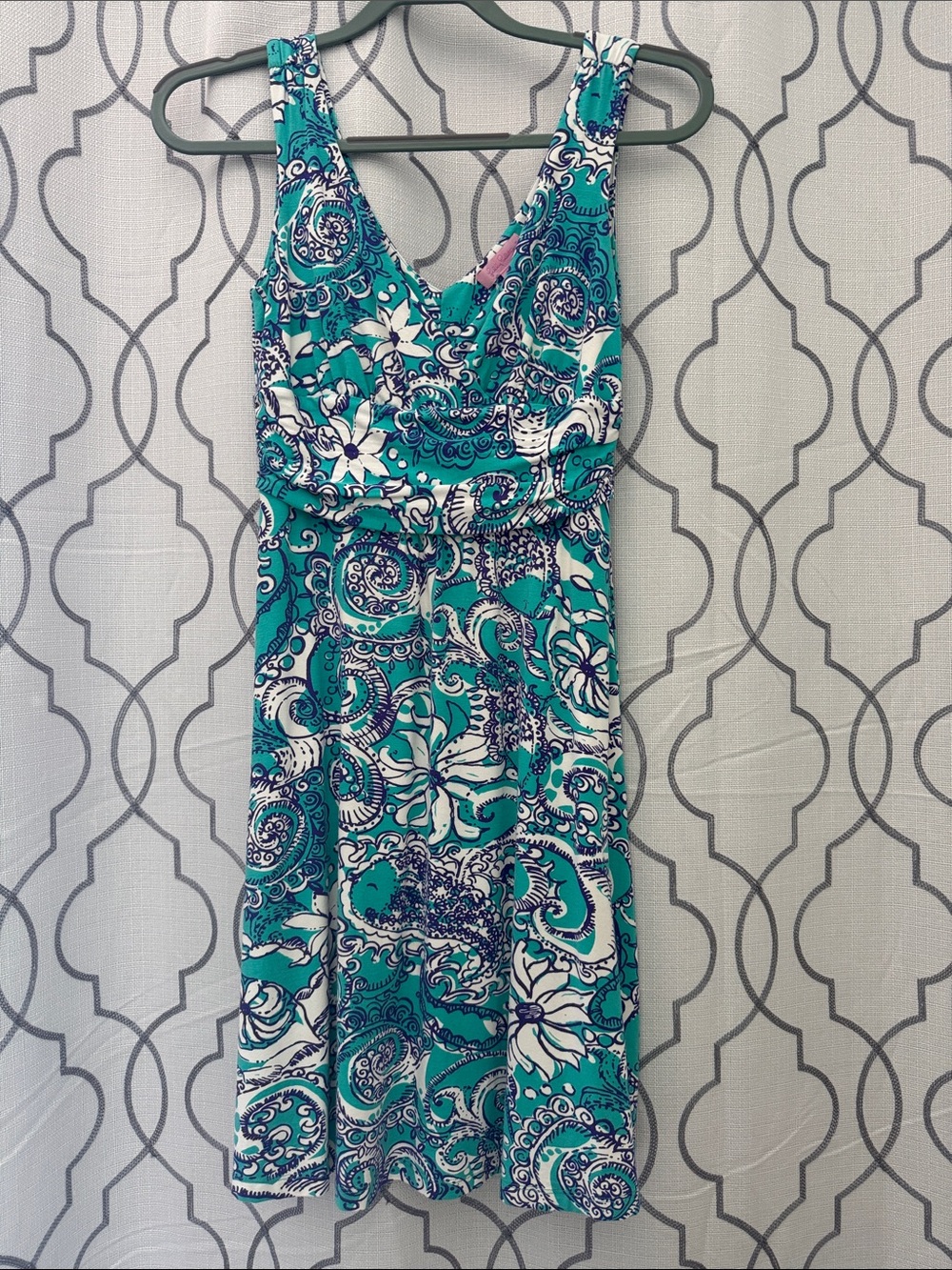 Lilly Pulitzer Teal Paisley Floral Midi Dress